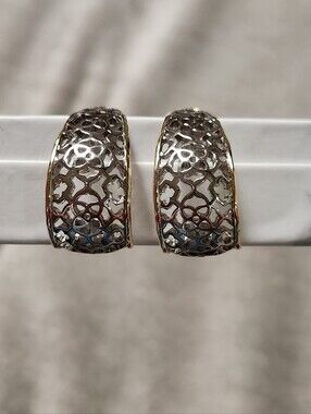 Kendra Scott For Target Filigree Hoop Earrings - Silver Tone, Gold Tone Trim